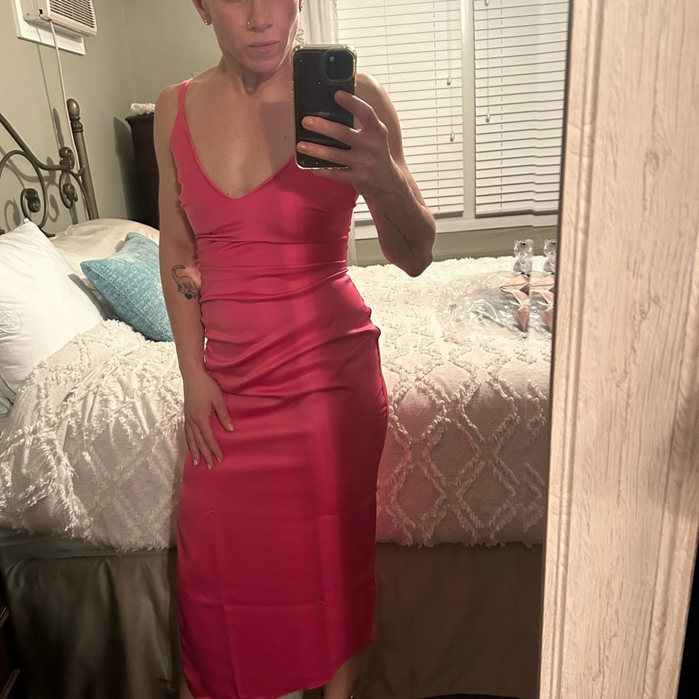 ASOS Pink Ruched Wrap Sundress